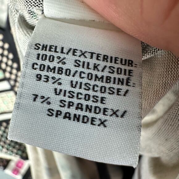 Diane Von Furstenberg Dress Womens 10 Black Striped 100% Silk Aztec Quiet Luxury - Picture 9 of 14